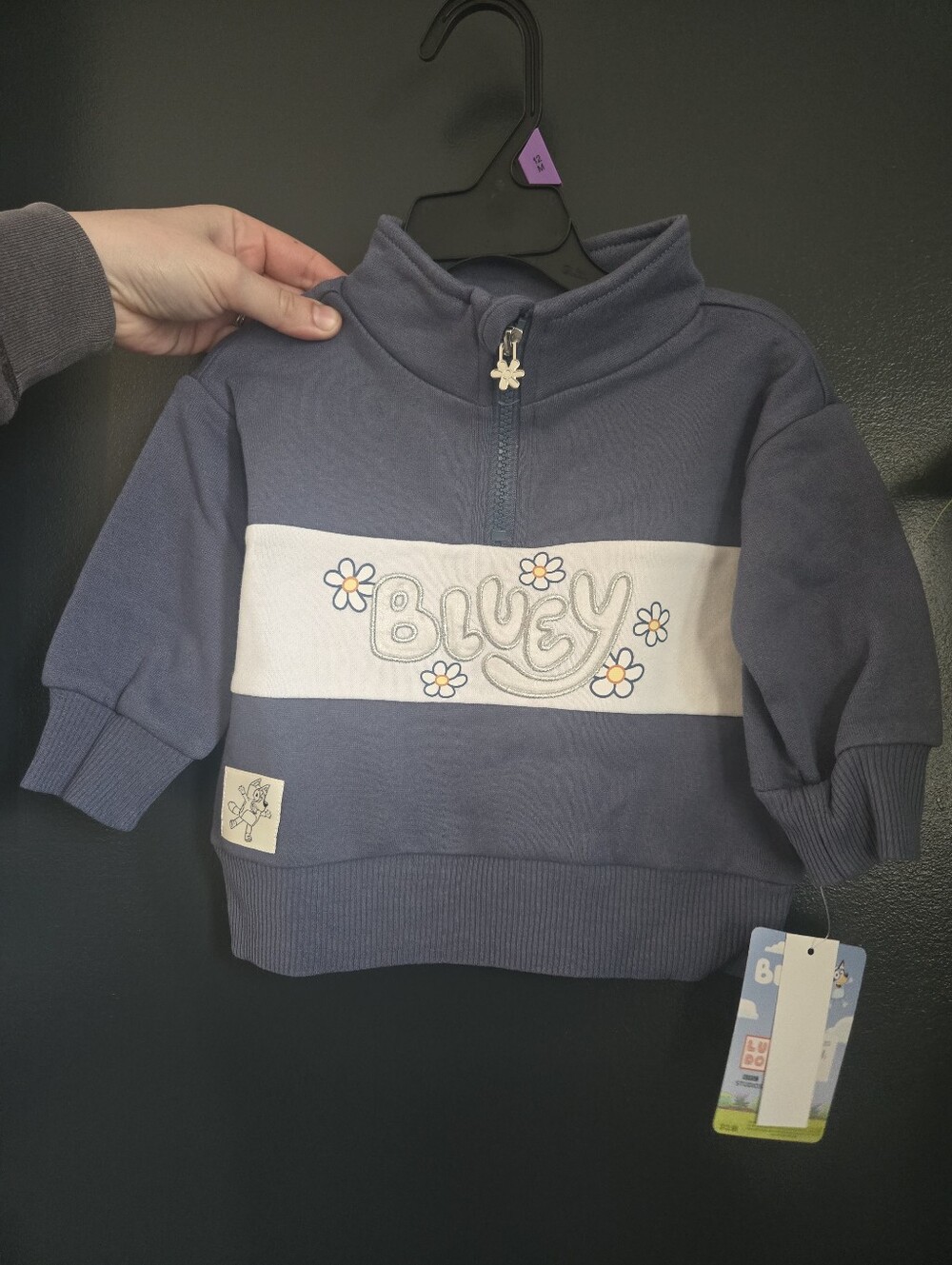 Bluey Girls Half Zip Pullover NWT 12 Months